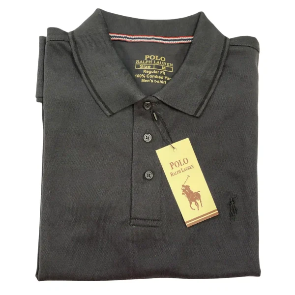 Dark Grey Polo Shirt - Short Sleeves