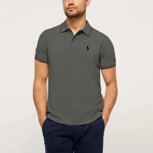 Dark Grey Polo Shirt - Short Sleeves