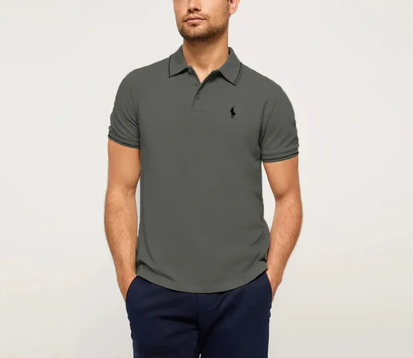 Dark Grey Polo Shirt - Short Sleeves