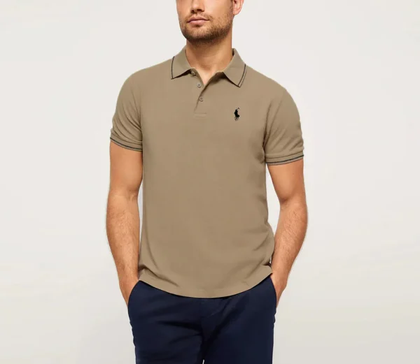 Khaki Polo Shirt - Short Sleeves