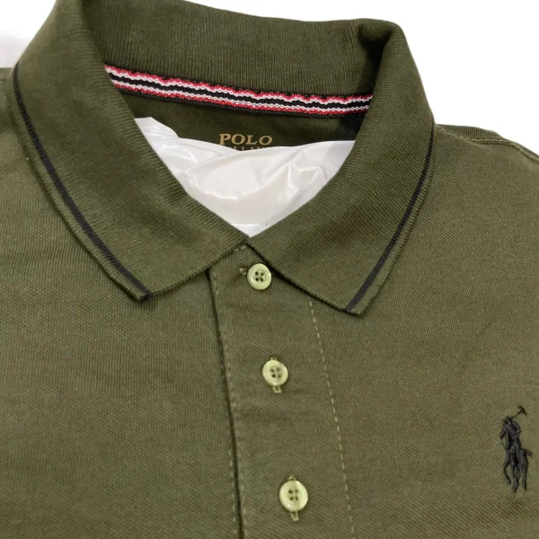 Olive Green Polo Shirt - Short Sleeves